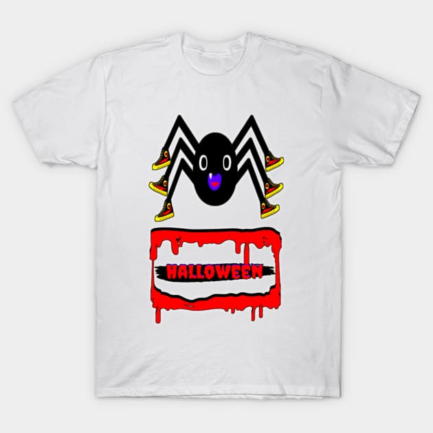 Cute Spider Halloween Fun T-Shirt by Giggle Galaxy Creations